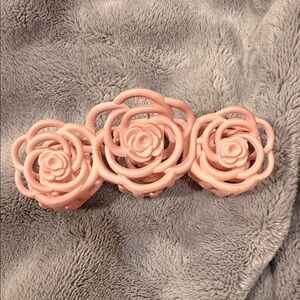 Elegant Pink Rose Hair Clip
